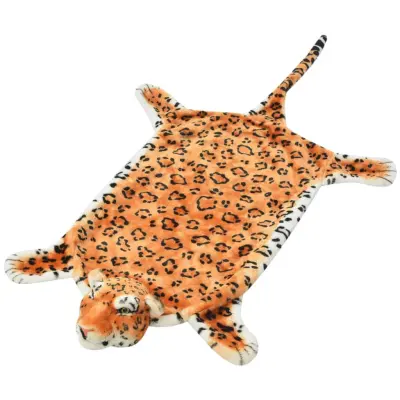 vidaXL Plišasta preproga leopard 139 cm rjave barve