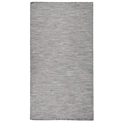 vidaXL Zunanja preproga ploščato tkanje 80x150 cm rjava in modra