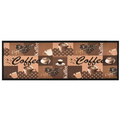 vidaXL Kuhinjska preproga pralna Coffee rjava 60x180 cm