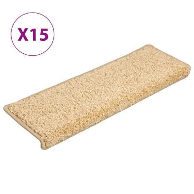 vidaXL Preproge za stopnice 15 kosov 65x21x4 cm rjave