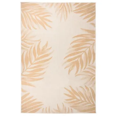 vidaXL Zunanja preproga ploščato tkanje 160x230 cm vzorec listov