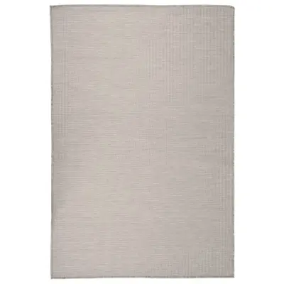 vidaXL Zunanja preproga ploščato tkanje 120x170 cm taupe