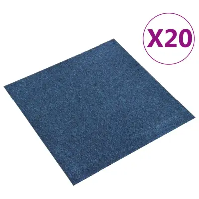 vidaXL Talna obloga preproga 20 kosov 5 m² 50x50 cm temno modra