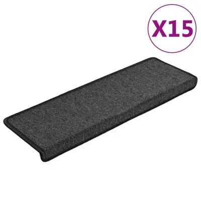 vidaXL Preproge za stopnice 15 kosov 65x21x4 cm antracitne
