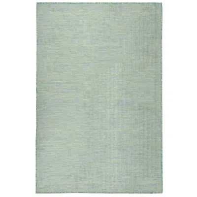 vidaXL Zunanja preproga ploščato tkanje 120x170 cm turkizna