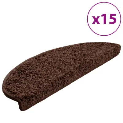 vidaXL Preproge za stopnice 15 kosov 65x21x4 cm rjave