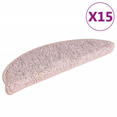 vidaXL Preproge za stopnice 15 kosov svetlo roza 65x21x4 cm
