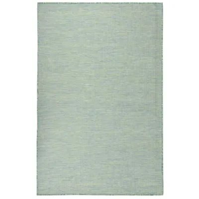 vidaXL Zunanja preproga ploščato tkanje 100x200 cm turkizna