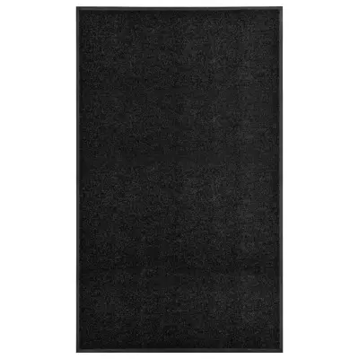 vidaXL Pralni predpražnik črn 90x150 cm