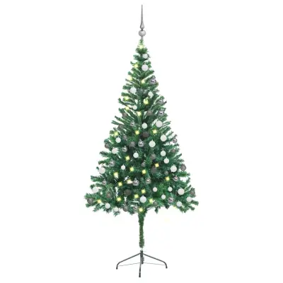 vidaXL Umetna novoletna jelka osvetljena z bučkami 180 cm 564 vejic