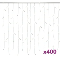 vidaXL LED zavesa ledene sveče 10 m 400 modrih LED lučk