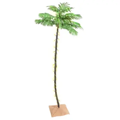 vidaXL LED palma toplo bela 136 LED lučk 220 cm