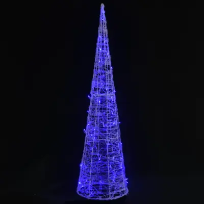 vidaXL Akrilna okrasna LED piramida modra 120 cm