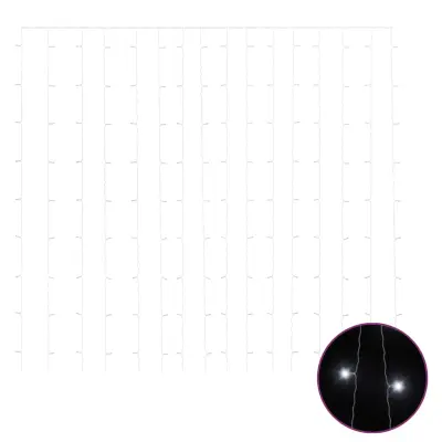 vidaXL LED svetlobna zavesa 3x3 m 300 LED lučk hladno bela 8 funkcij