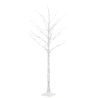 vidaXL LED bela breza toplo bela 96 LED lučk 180 cm