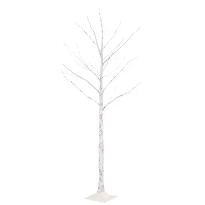vidaXL LED bela breza toplo bela 72 LED lučk 150 cm