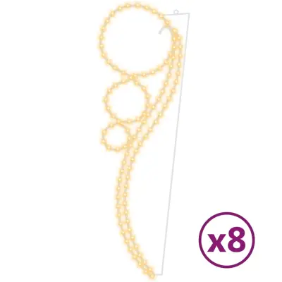 vidaXL Svetlobna veriga krogle 8 kosov toplo bela 111,5x35x4,5 cm