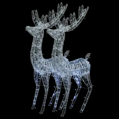 vidaXL XXL severni jelen iz akrila 250 LED 2 kosa 180 cm hladno bel