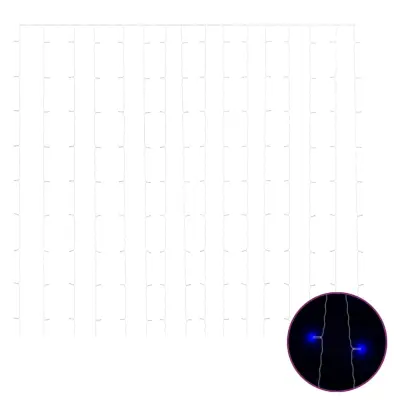vidaXL LED svetlobna zavesa 3x3 m 300 LED lučk modra 8 funkcij