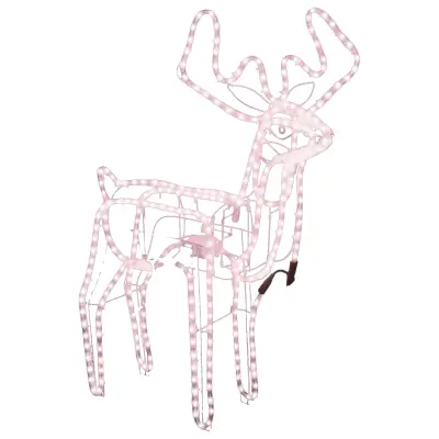vidaXL Figura severni jelen z gibljivo glavo toplo bel 76x42x87 cm