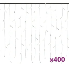 vidaXL LED zavesa ledene sveče 10 m 400 večbarvnih LED lučk 8 funkcij