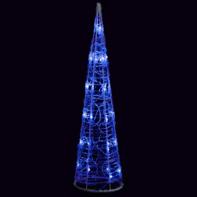 vidaXL Akrilna okrasna LED piramida modra 60 cm