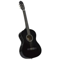 vidaXL Klasična kitara za začetnike črna 4/4 39" lipov les