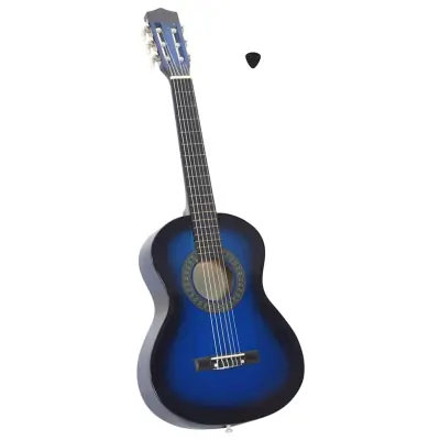 vidaXL Klasična kitara za začetnike in otroke modra 1/2 34"