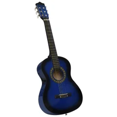vidaXL Klasična kitara za začetnike in otroke modra 1/2 34"