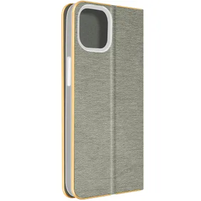 Ovitek Folio za iPhone 14, Luna Book Gold - siv