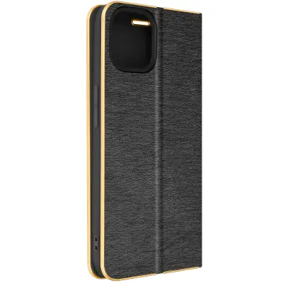 Ovitek Folio za iPhone 14, Luna Book Gold - crn