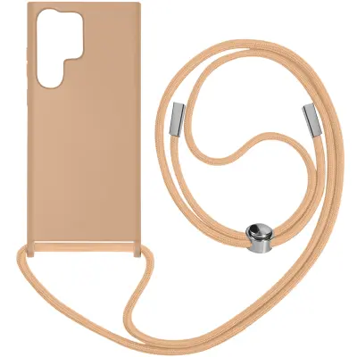 Samsung S23 ultra etui z vrvico, serija NeckShell pudrasto roza