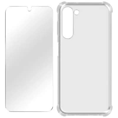 Ovitek iz kaljenega stekla, odporen proti udarcem, za Samsung S23, paket Premium