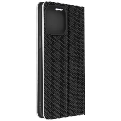 Ovitek Folio za iPhone 14 Pro Max, Luna Book Carbon - crn