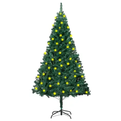 Umetna novoletna jelka LED z debelimi vejami zelena 180 cm
