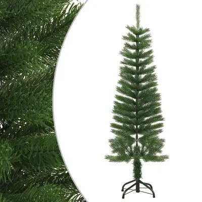 vidaXL Ozka umetna novoletna jelka s stojalom 120 cm PE