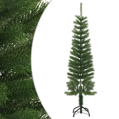 vidaXL Ozka umetna novoletna jelka s stojalom 150 cm PE