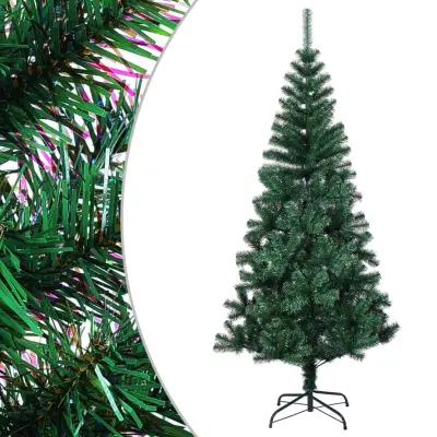 vidaXL Umetna novoletna jelka z mavričnimi konicami zelena 240 cm PVC