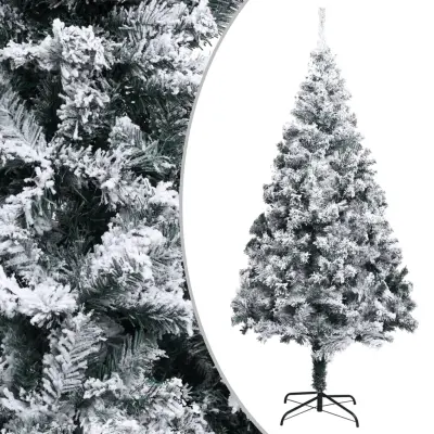 vidaXL Umetna novoletna jelka s snegom zelena 300 cm PVC