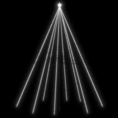 vidaXL LED božično drevo notranja/zunanja 1300LED hladno bela 8m