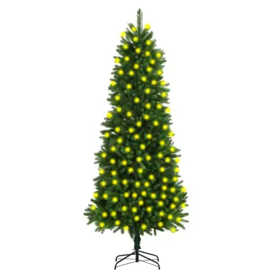 Umetna novoletna jelka z LED lučkami 240 cm zelena