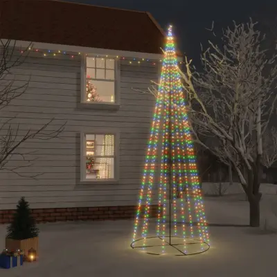 Novoletna jelka stožec 732 pisanih LED lučk 160x500 cm