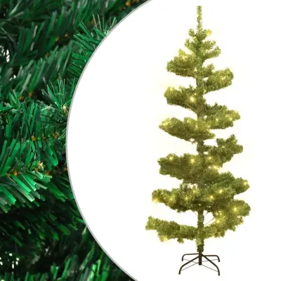 vidaXL Umetna osvetljena novoletna jelka s stojalom zelena 180 cm PVC