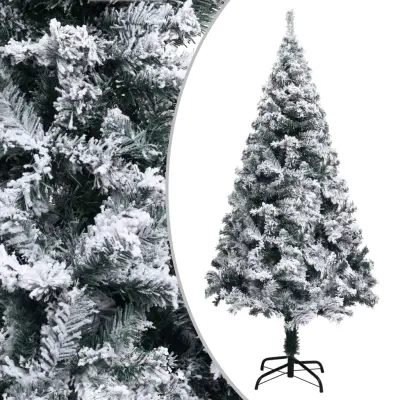 Umetna novoletna jelka s snegom zelena 150 cm PVC
