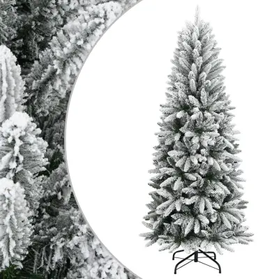 vidaXL Umetna novoletna jelka s snegom 150 cm PVC in PE