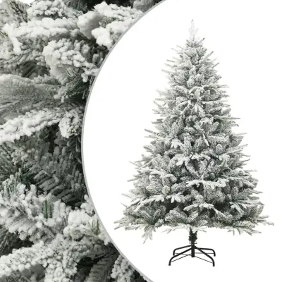 Umetna novoletna jelka s snegom zelena 240 cm PVC in PE