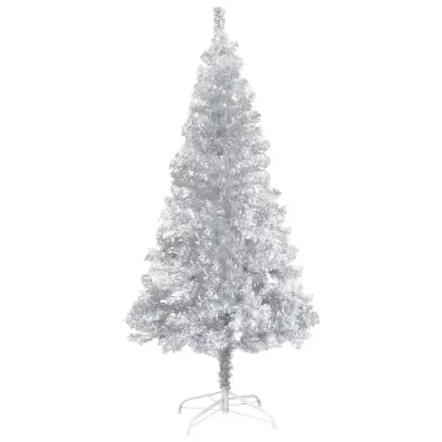 Umetna novoletna jelka s stojalom srebrna 240 cm PET