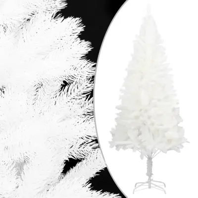 vidaXL Umetna novoletna jelka z realističnimi iglicami bela 210 cm