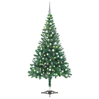 vidaXL Umetna novoletna jelka osvetljena z bučkami 120 cm 230 vejic