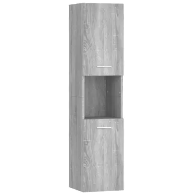 vidaXL Kopalniška omarica siva sonoma 30x30x130 cm konstruiran les